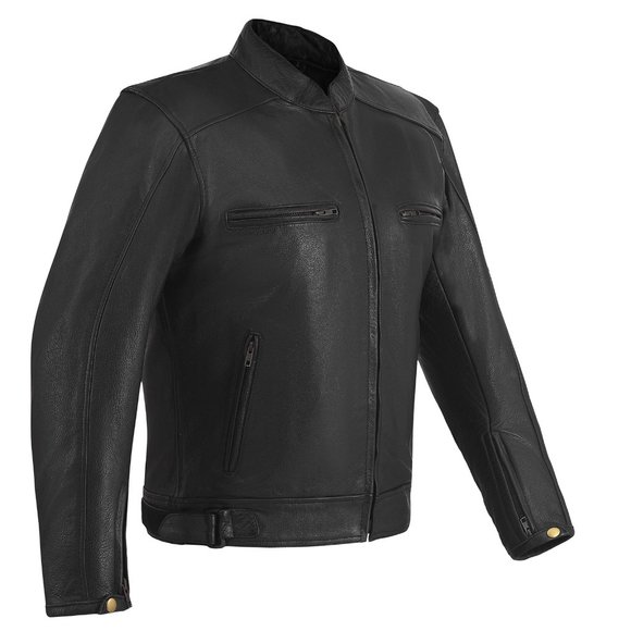 Men's Cowhide Premium Leather Scooter Jacket with Conceal Carry - Picture 1 of 8